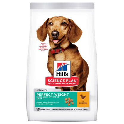 Hill's Science Plan Perfect Weight, Small & Mini Adult +1, Dry Food with Chicken