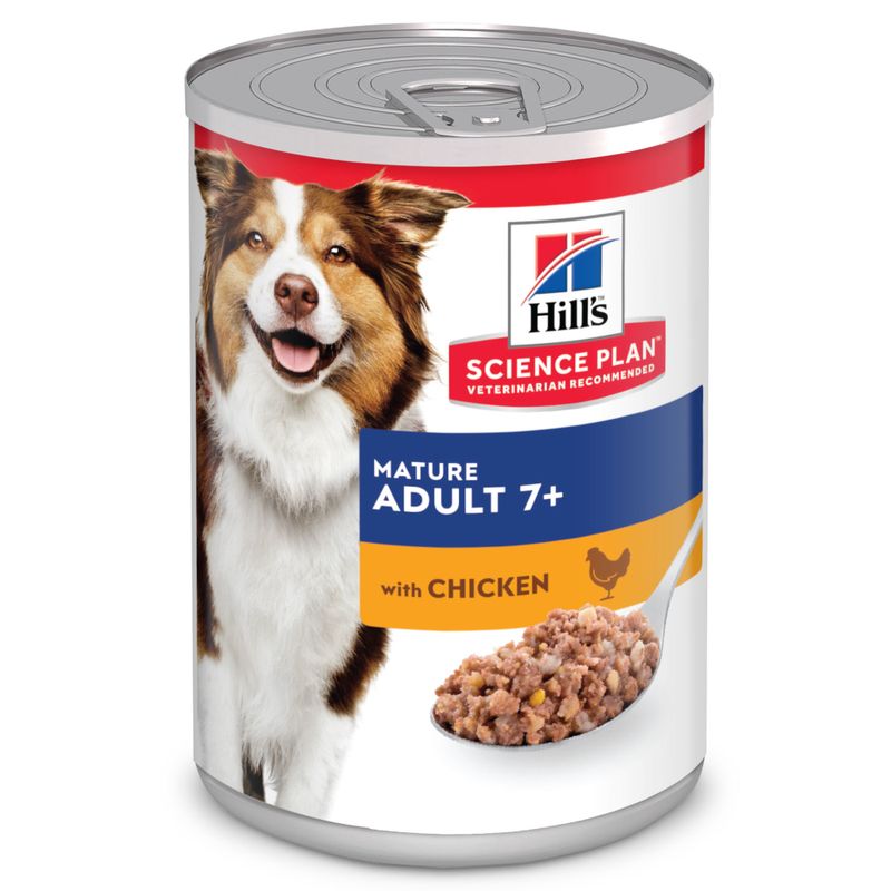 Hill's Science Plan Mature Adult 7+, Wet Food with Chicken, tin 370g