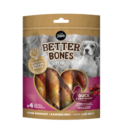 Zeus Better Bones, Wrapped Large Rolls Duck & Cranberry, 152G