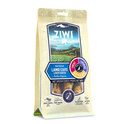 Ziwipeak Lamb Ears Liver Coated Dog Treats 60g