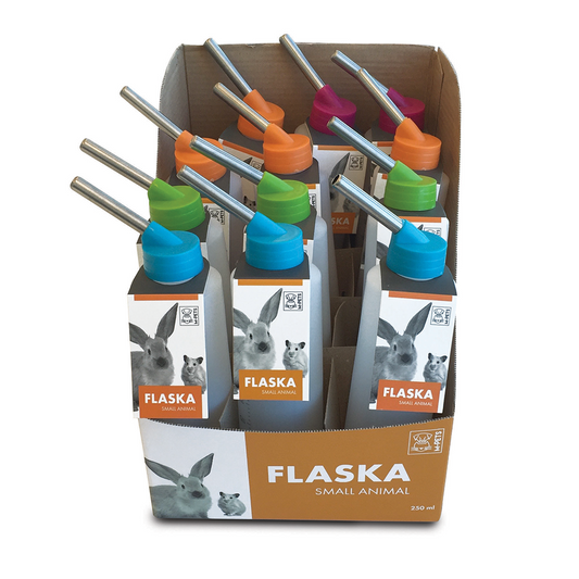 M-PETS Flaska 250ml Drinking Bottle - Display Box of 12pcs mixed colors