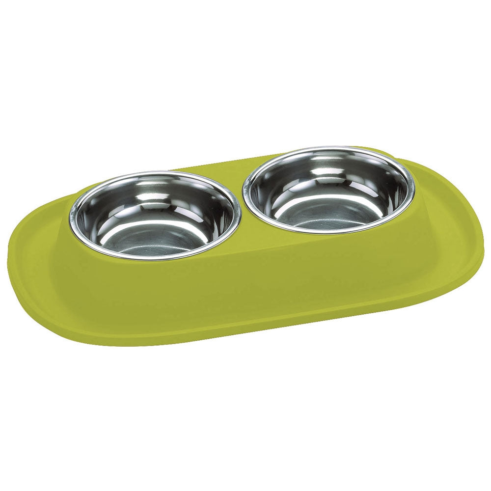 Georplast Soft Touch Stainless Steel Double Bowl Lime Green