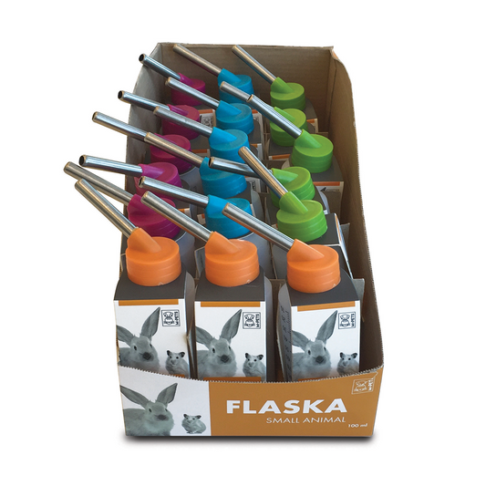 M-PETS Flaska 100ml Drinking Bottle - Display Box of 18pcs mixed colors