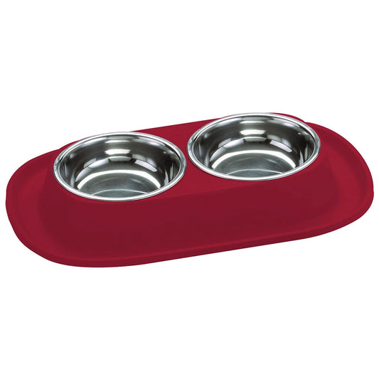 Georplast Soft Touch Stainless Steel Double Bowl Red