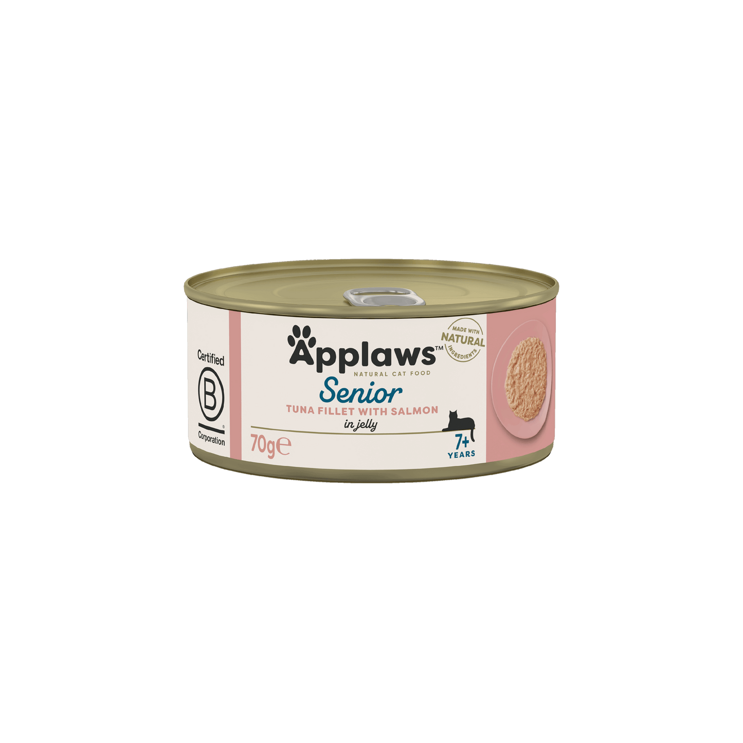 Applaws 100% Natural Wet Cat Food for Senior Cats, Tuna with Salmon, 70 g Tin