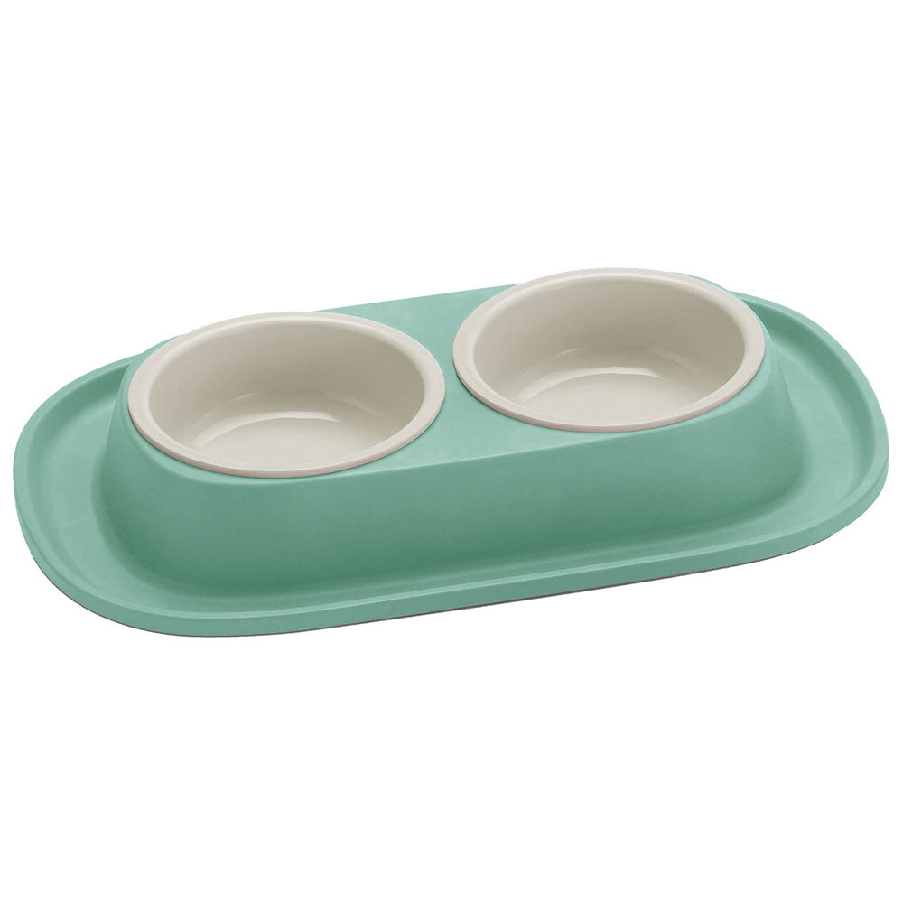 Georplast Soft Touch Plastic Double Bowl Green