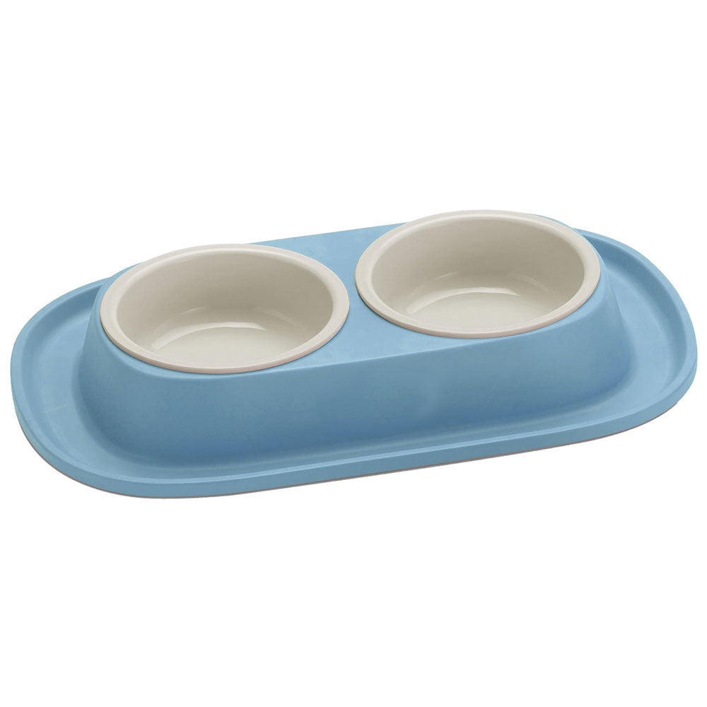 Georplast Soft Touch Plastic Double Bowl Blue