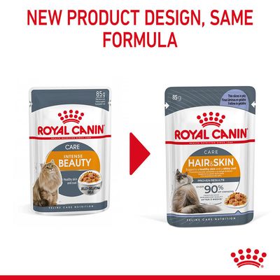 Royal Canin Feline Care Nutrition Hair & Skin Jelly Wet Food Pouch, 85g