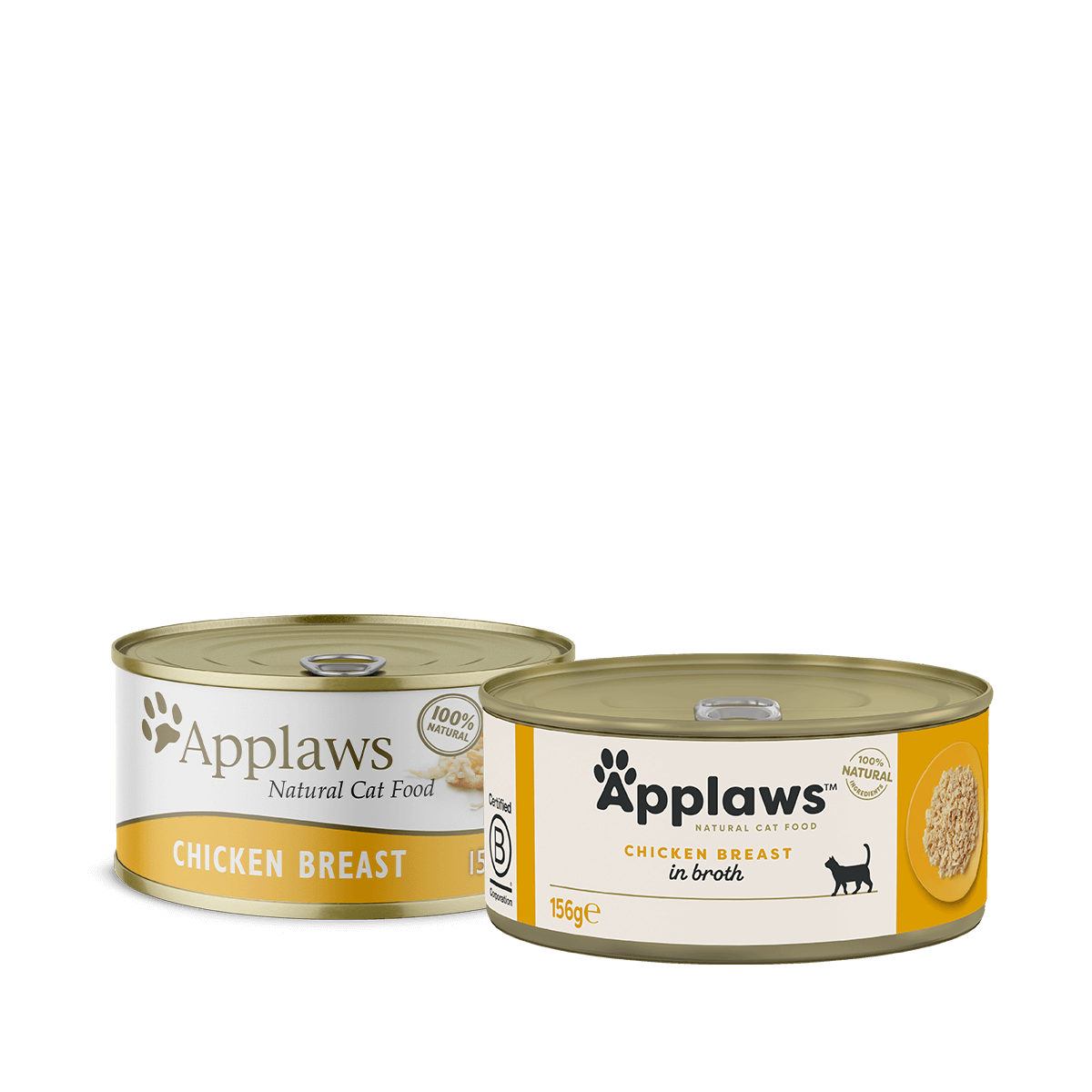 Applaws 100% Natural Wet Cat Food, Chicken Breast In Broth, 156 g Tin