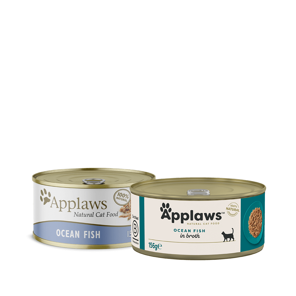 Applaws 100% Natural Wet Cat Food, Ocean Fish In Broth, 156 g Tin