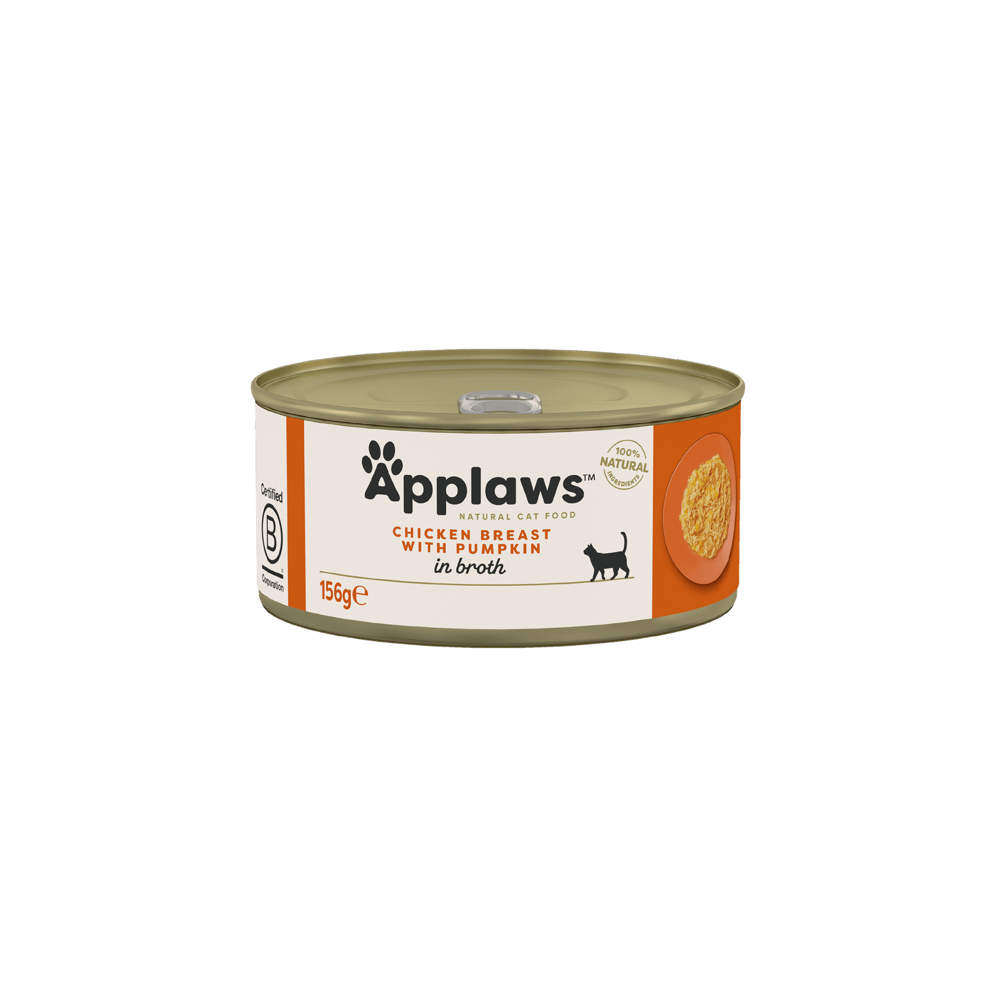 Applaws 100% Natural Wet Cat Food, Chicken with Pumpkin, 156g Tin