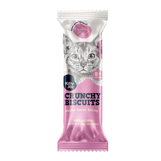 Kitty Joy Crunchy Biscuits with Bonito Flavor Filling Cat Treats 20g