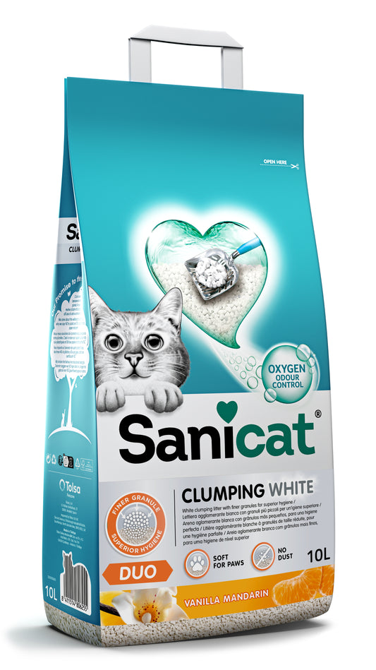 Sanicat Clumping White Duo 10 L