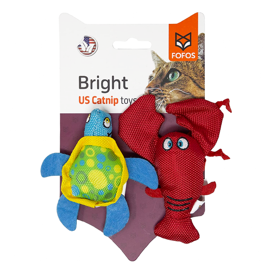Fofos Turtle & Lobster with Catnip Cat Toy