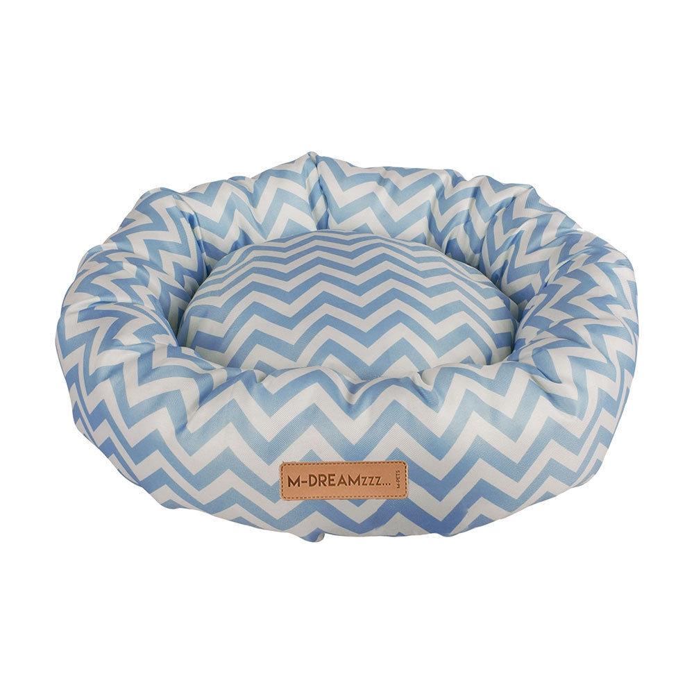 M-PETS Tasmania Round Cushion Blue/White