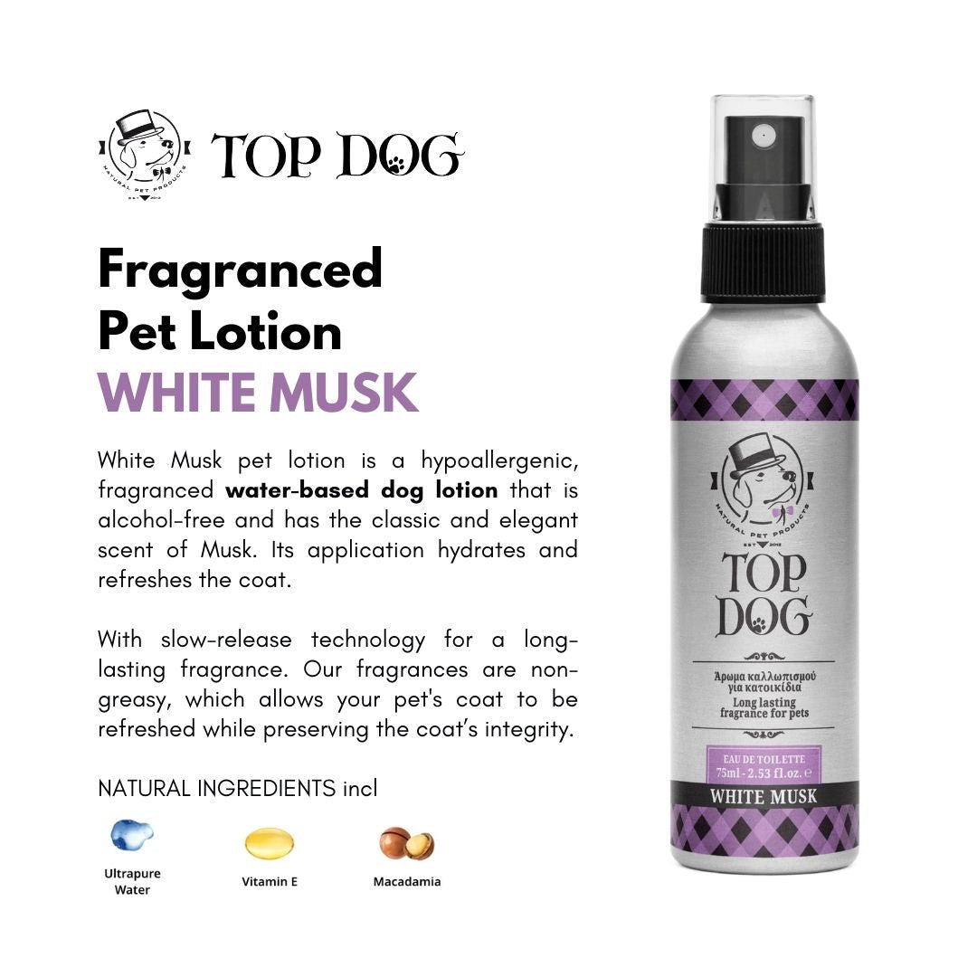 Top Dog White Musk Fragranced Pet Lotion 75ml