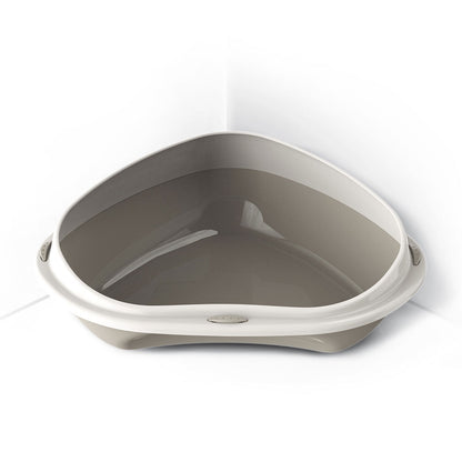 Georplast Shuttle Corner 49cm Cat Litter Tray Grey