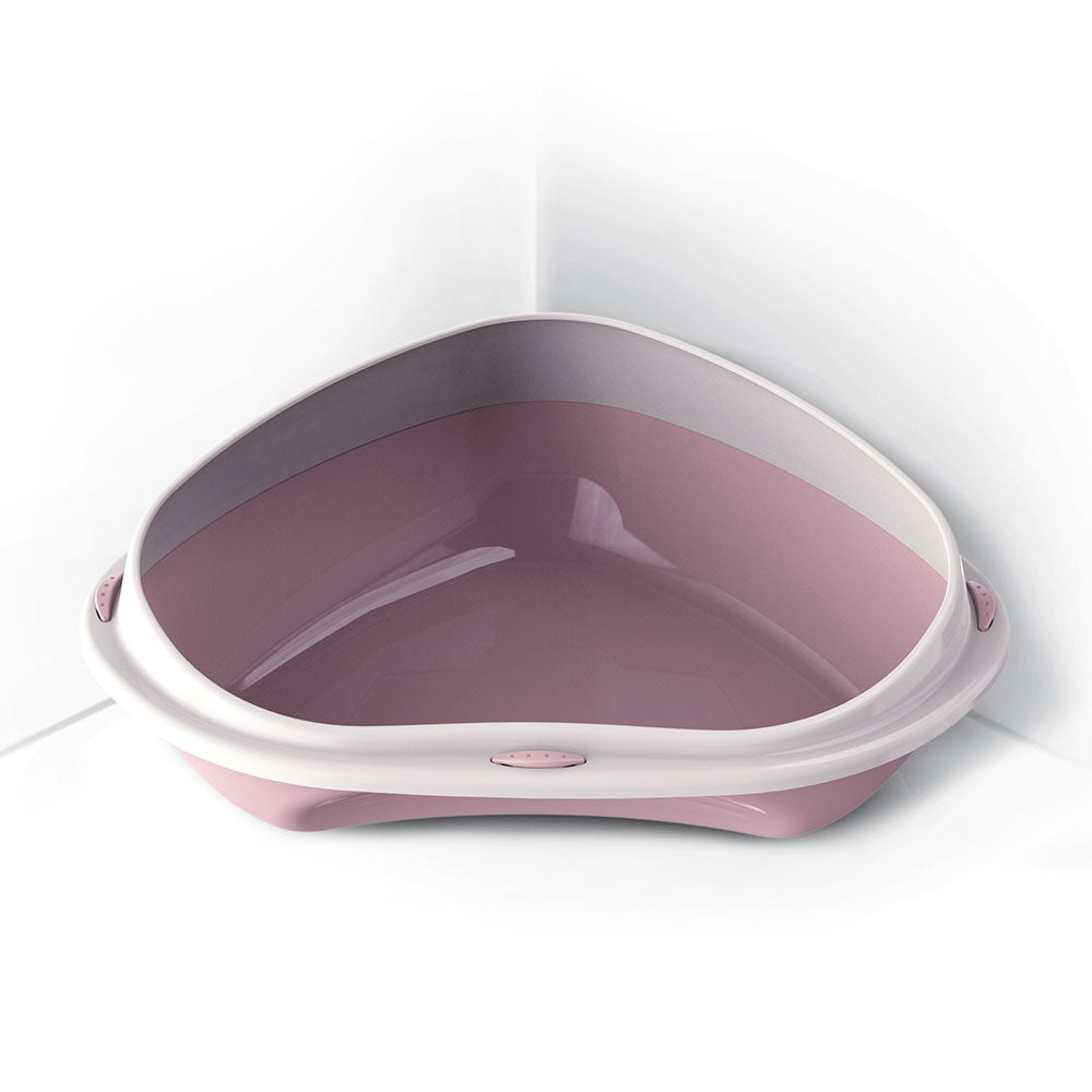 Georplast Shuttle Corner 49cm Cat Litter Tray Pink