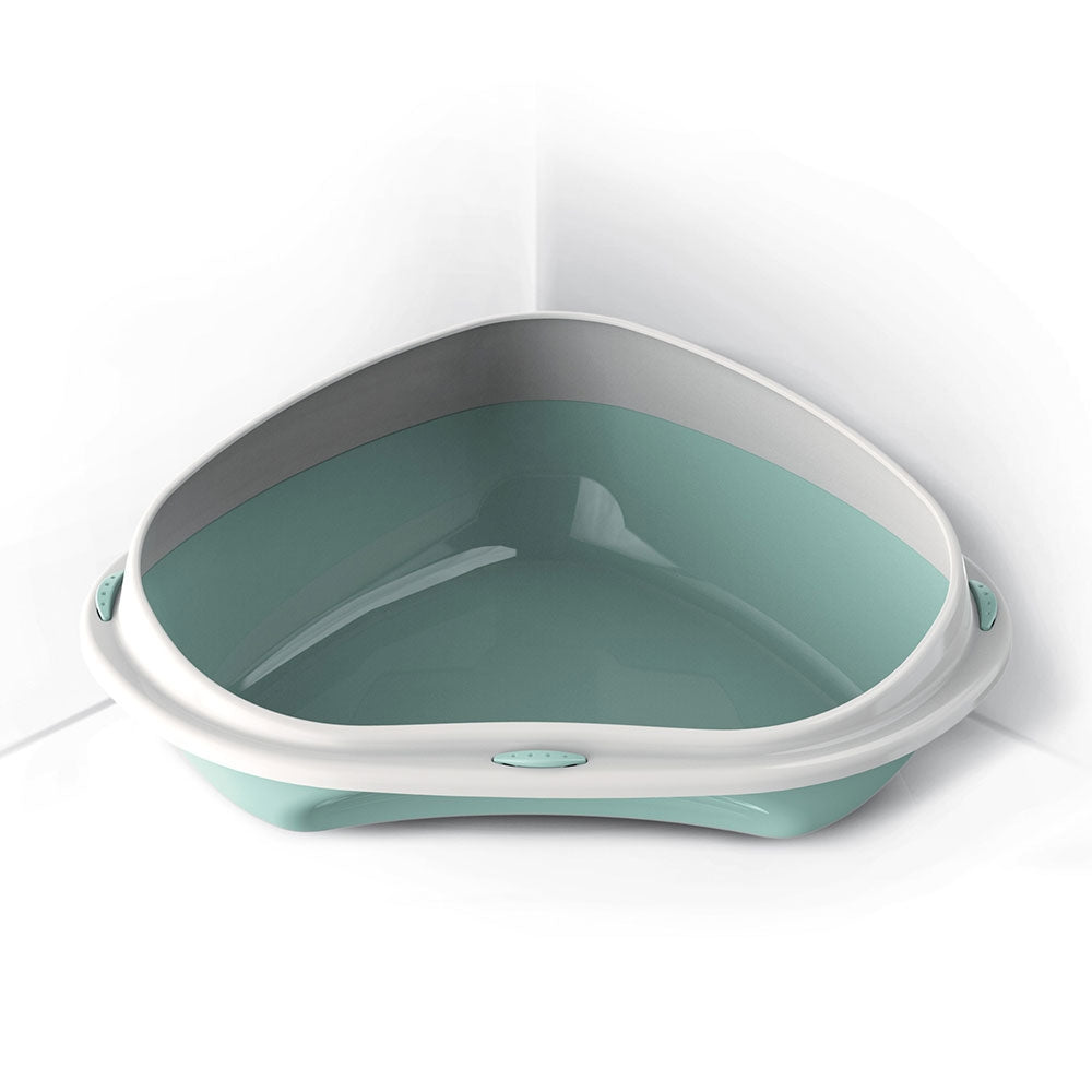 Georplast Shuttle Corner 49cm Cat Litter Tray Green