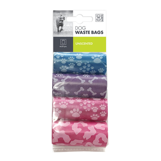 M-PETS Dog Waste Bags Mixed Colors 80 bags (4x20)