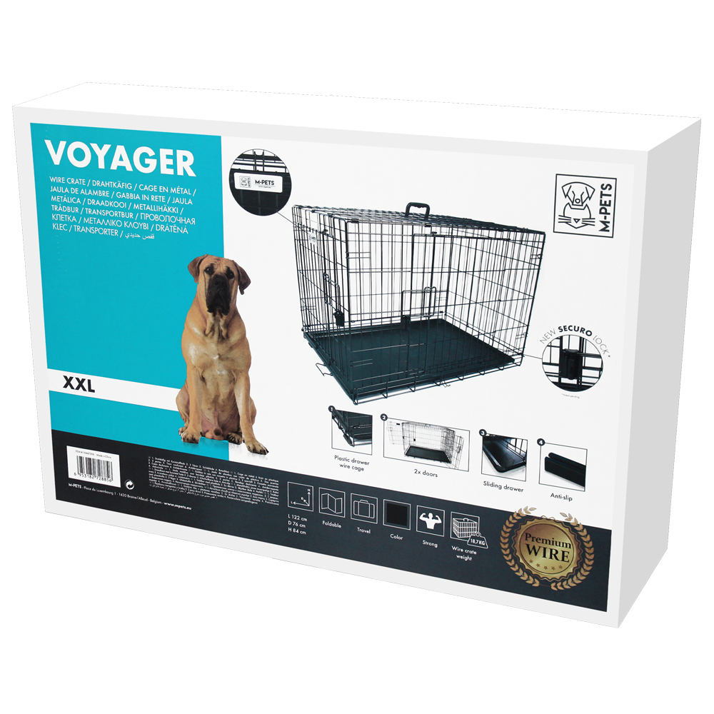 M-PETS Voyager Wire Crate XXL (L122 x W76 x H84cm)