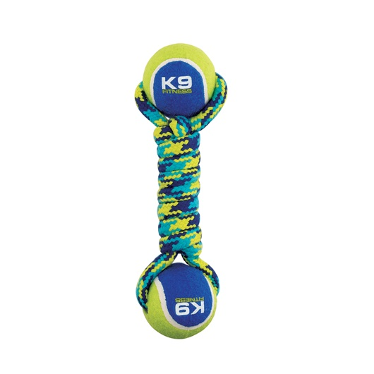 Zeus K9 Fitness By Zeus Double Tennis Ball Rope Dumbbell - Medium - 6.35 Cm