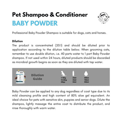 Top Dog Baby Powder Pet Shampoo & Conditioner