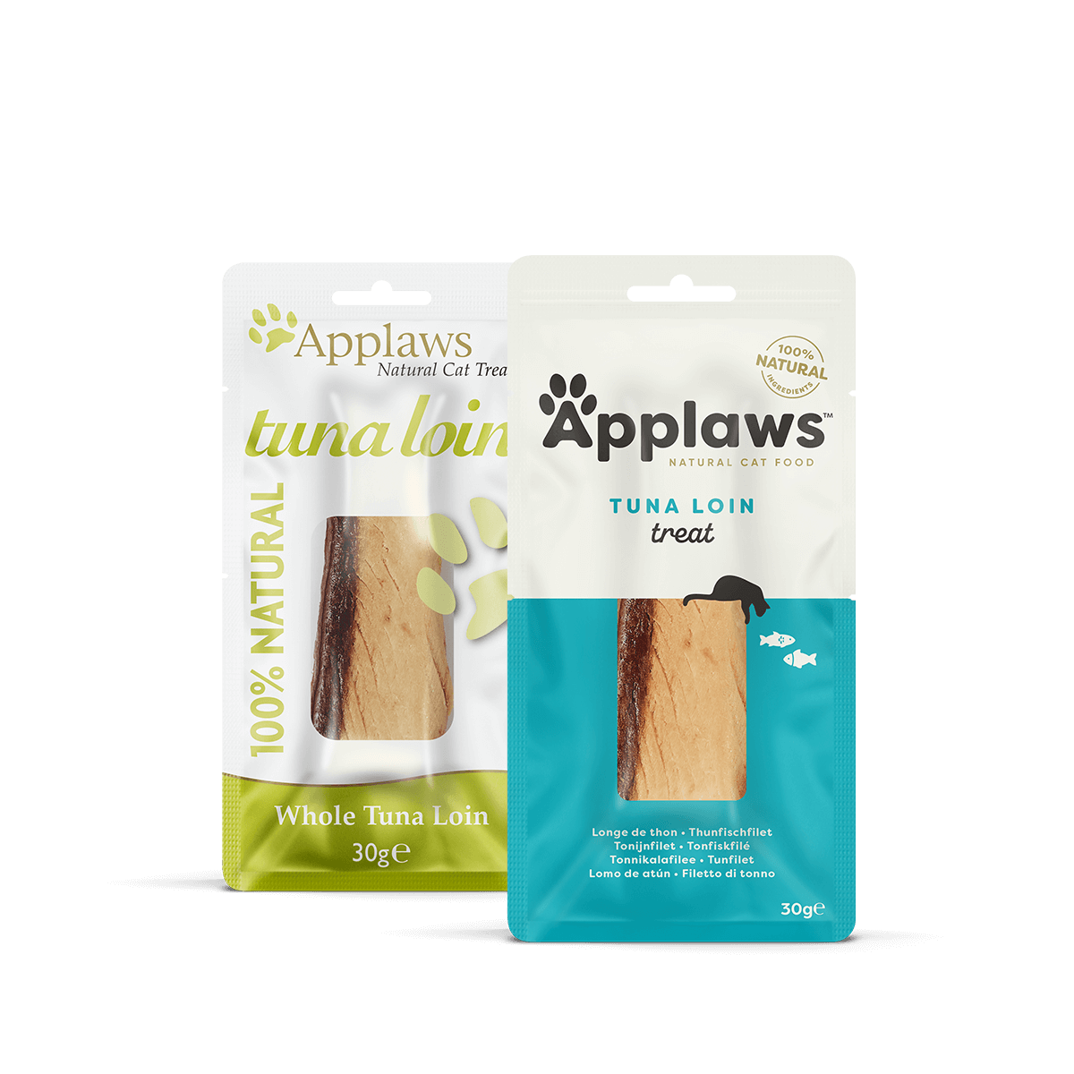 Applaws 100% Natural Cat Treats, Whole Tuna Loin Cat Snack, 30g Pouch