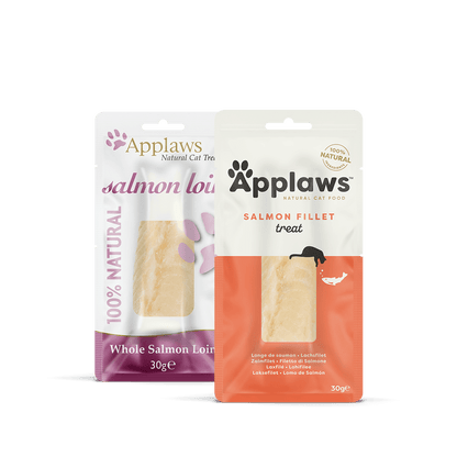 Applaws 100% Natural Cat Treats, Salmon Loin Cat Snack, 30g Pouch