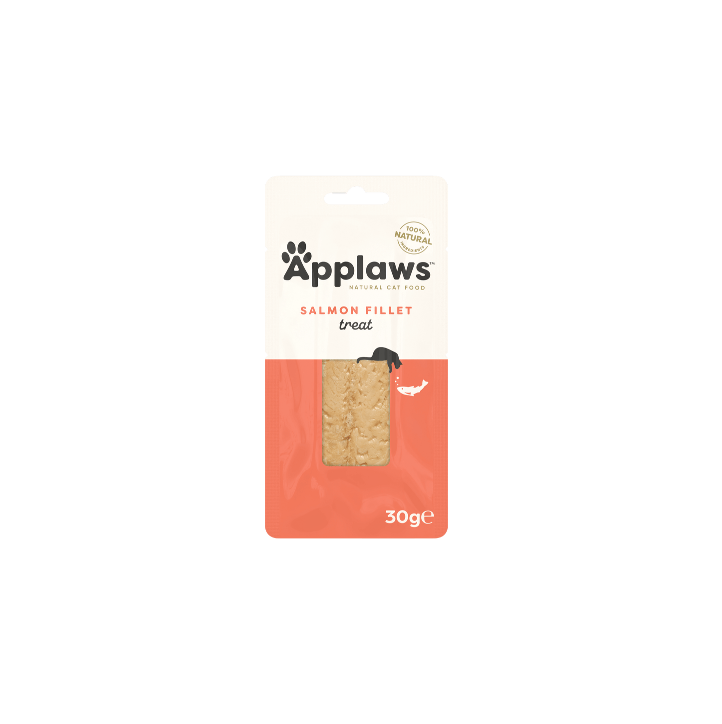 Applaws 100% Natural Cat Treats, Salmon Loin Cat Snack, 30g Pouch