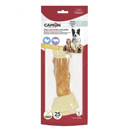 Camon Knotted Rawhide Bone with Chicken (1Pcs)