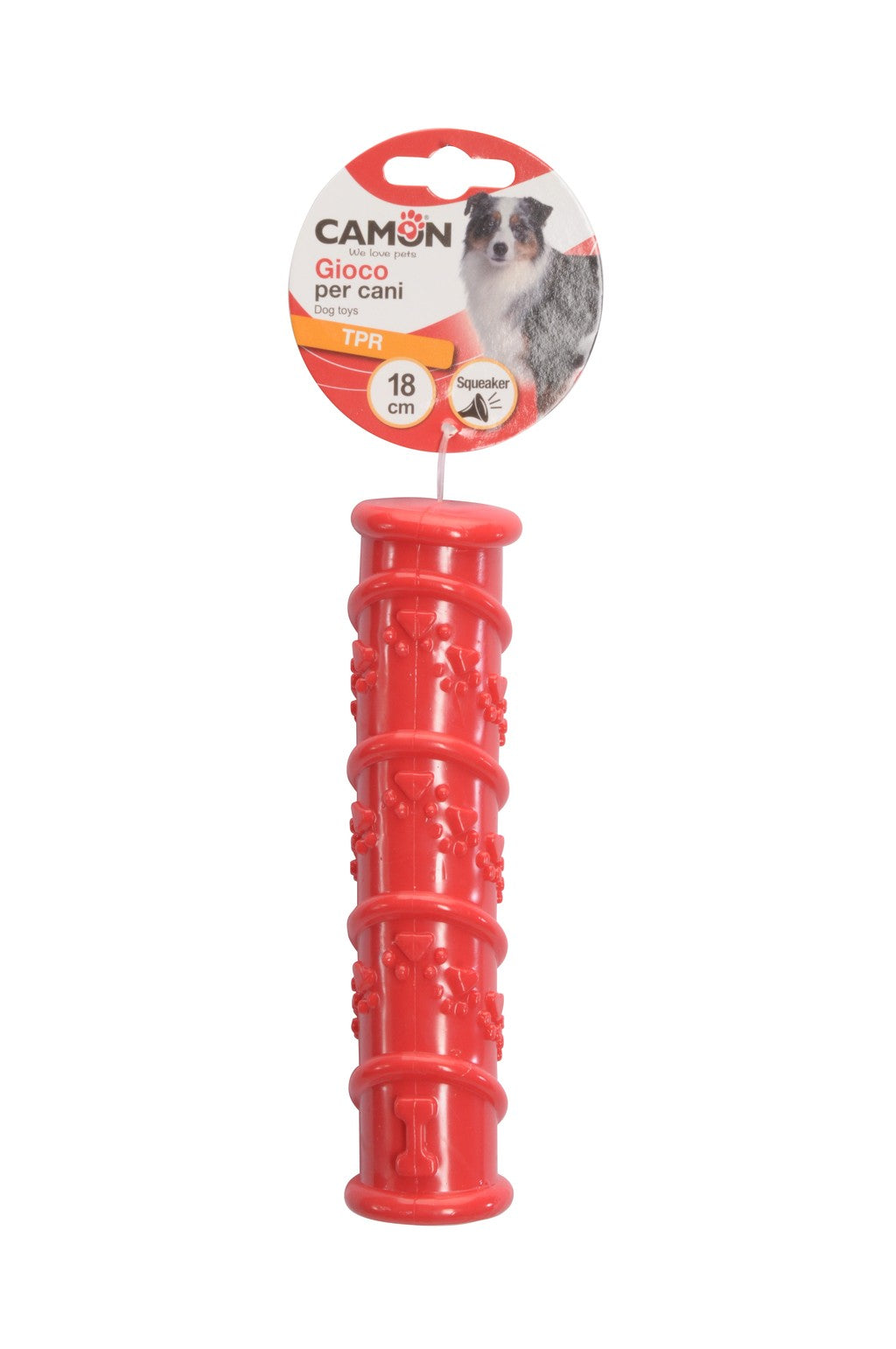 Camon Cylinder-Shaped Toy TPR with Squeaker 18cm