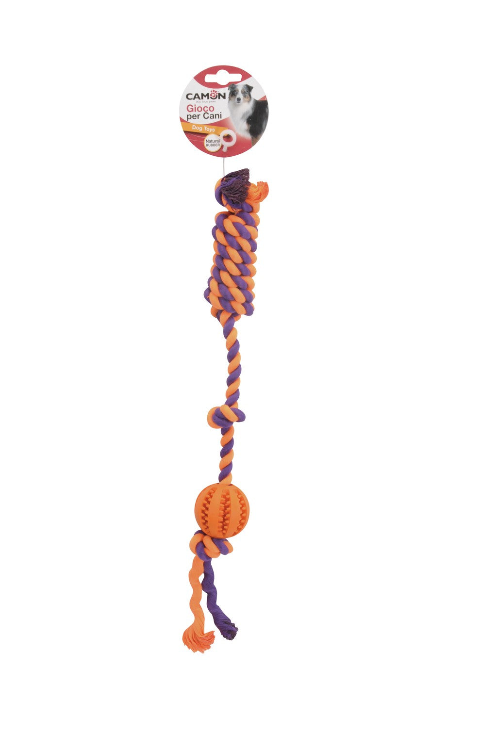 Camon Rubber Ball with Cotton Rope