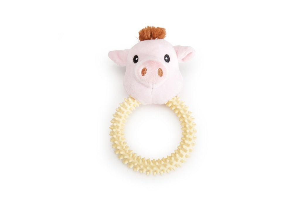 Camon Plush Dog Toy with TPR Ring