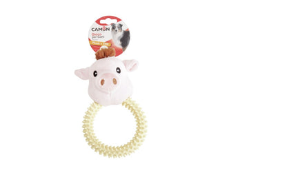 Camon Plush Dog Toy with TPR Ring