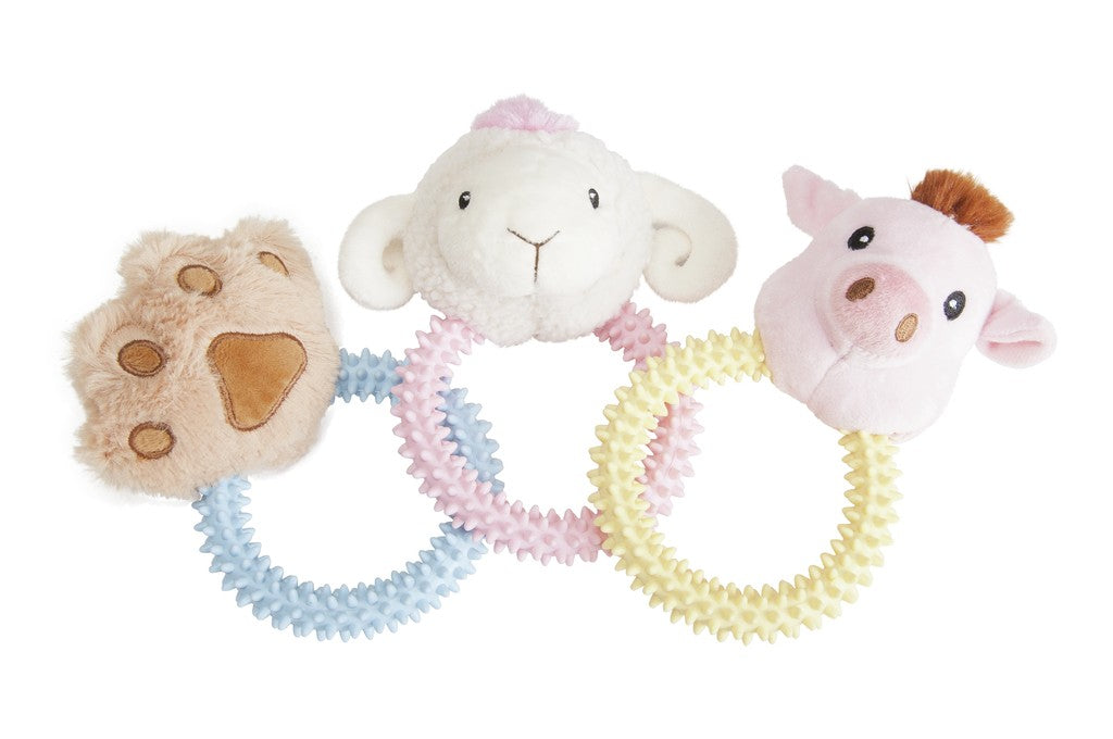 Camon Plush Dog Toy with TPR Ring