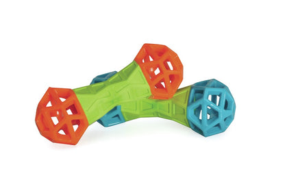 Camon Geometric TPR Dog Treat Dumbbell with Squeaker 18cm