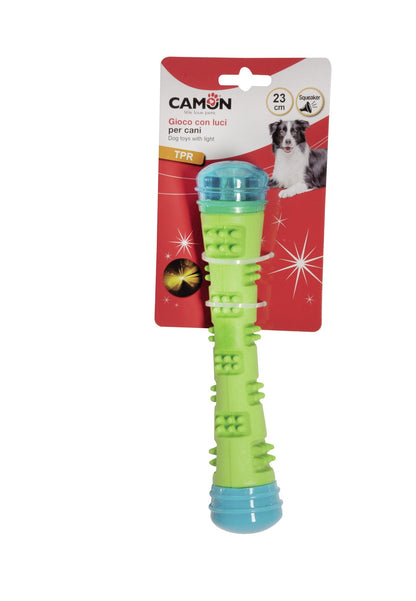 Camon Geometric TPR Dog Stick with Squeaker and Led Light