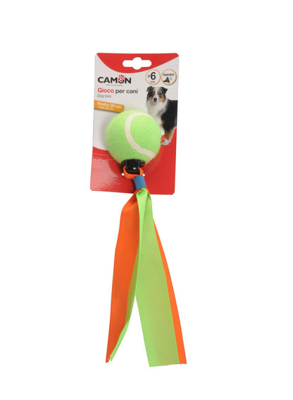 Camon Tennis Ball with Squeaker and Ribbon