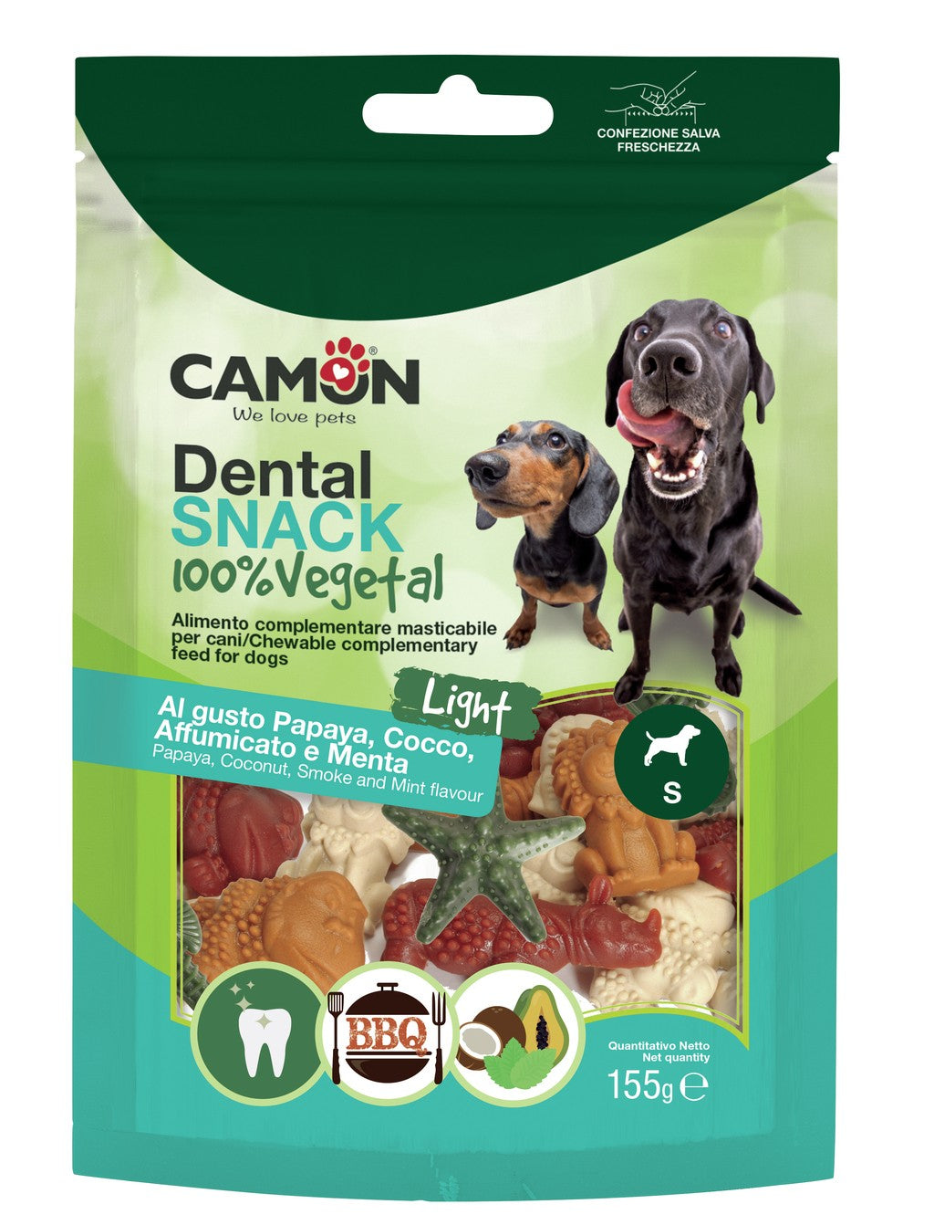 Camon Animalveg Snack with Papaya, Coconut, Smoke and Mint Flavour (155g)