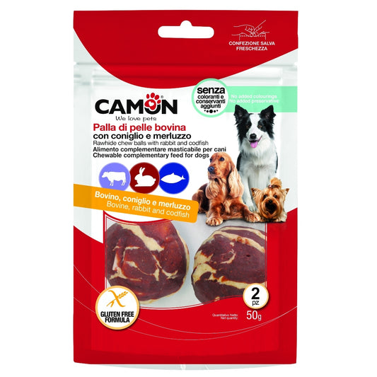 Camon Rawhide Balls with Rabbit and Cod 2 Pcs (50g)