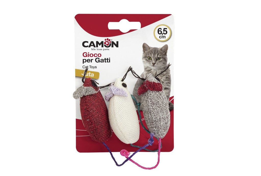 Camon Coloured Jute Sisal Mice (3Pcs)