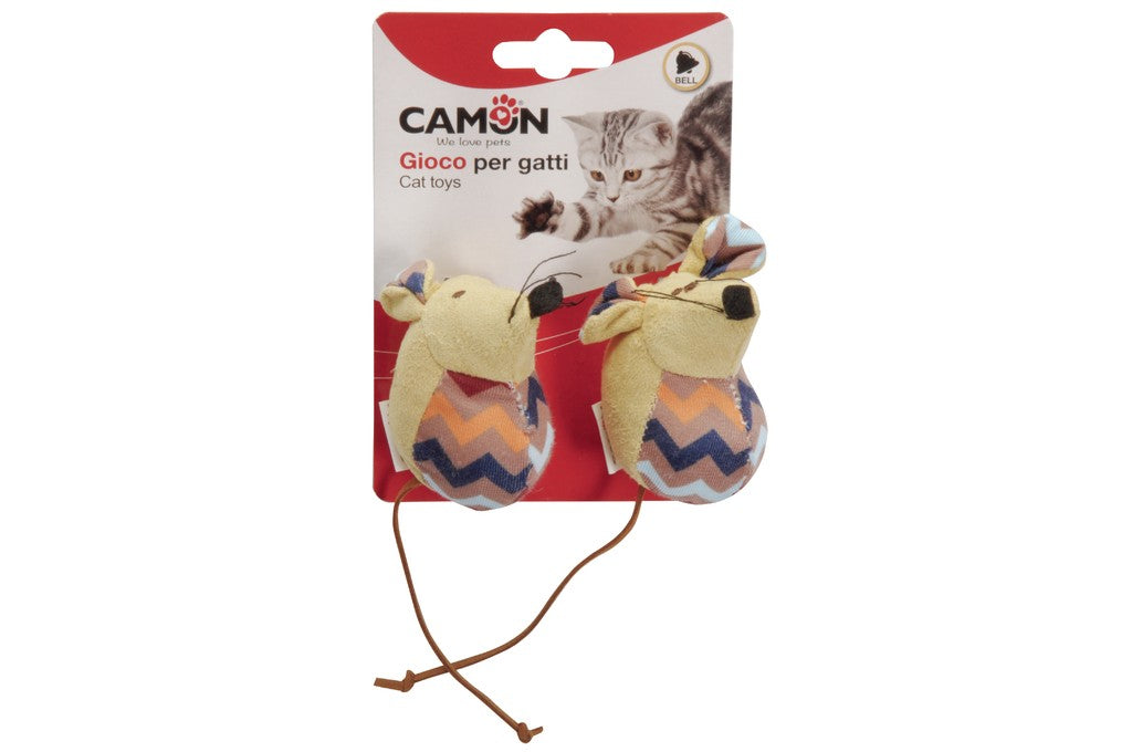 Camon Cat Toy- Mice (2Pcs) Zigzag, with Bell