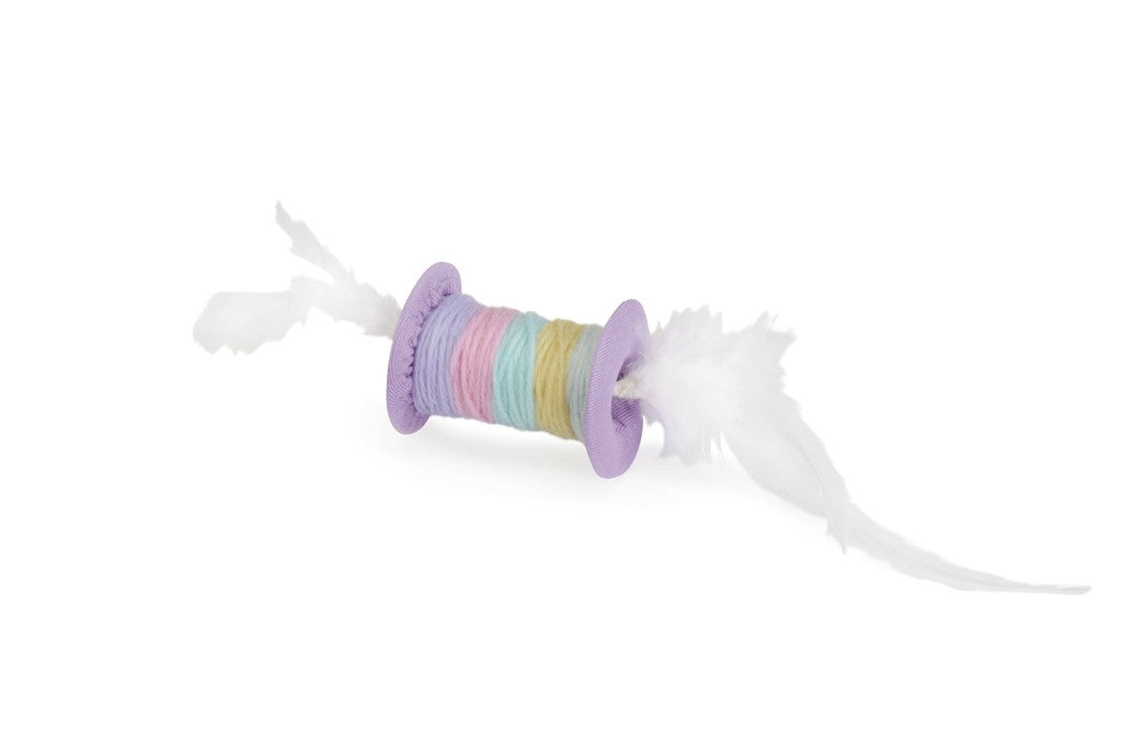 Camon Cat Toy - Coloured Spool with Feathers