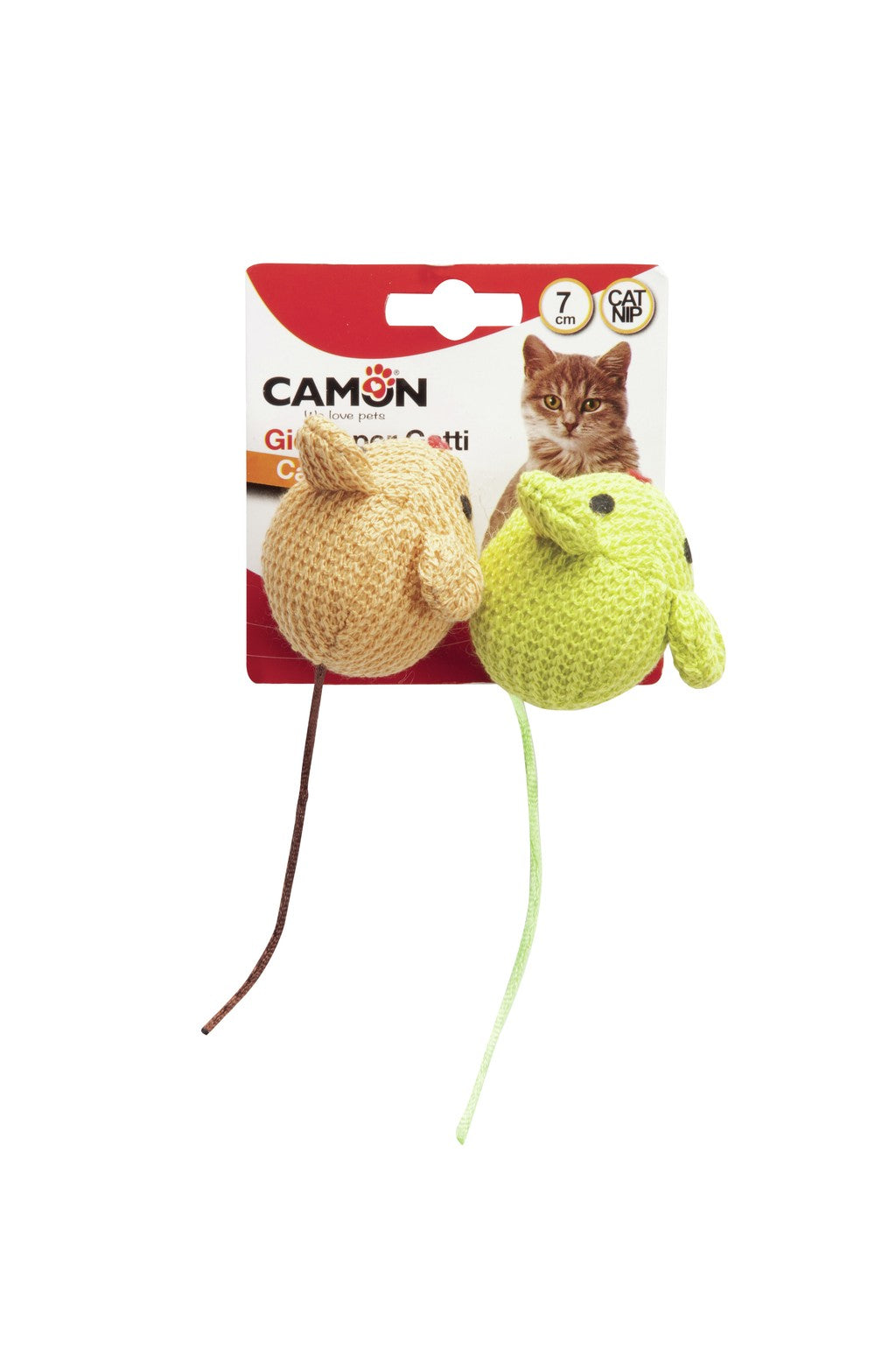 Camon Knitted Mice with Catnip 70mm (2Pcs)