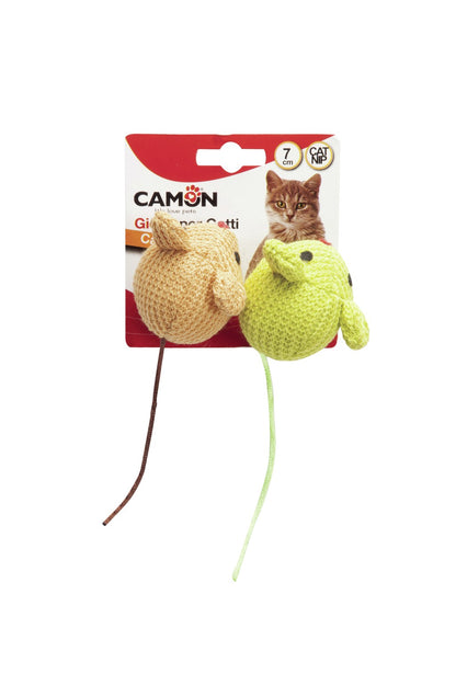 Camon Knitted Mice with Catnip 70mm (2Pcs)