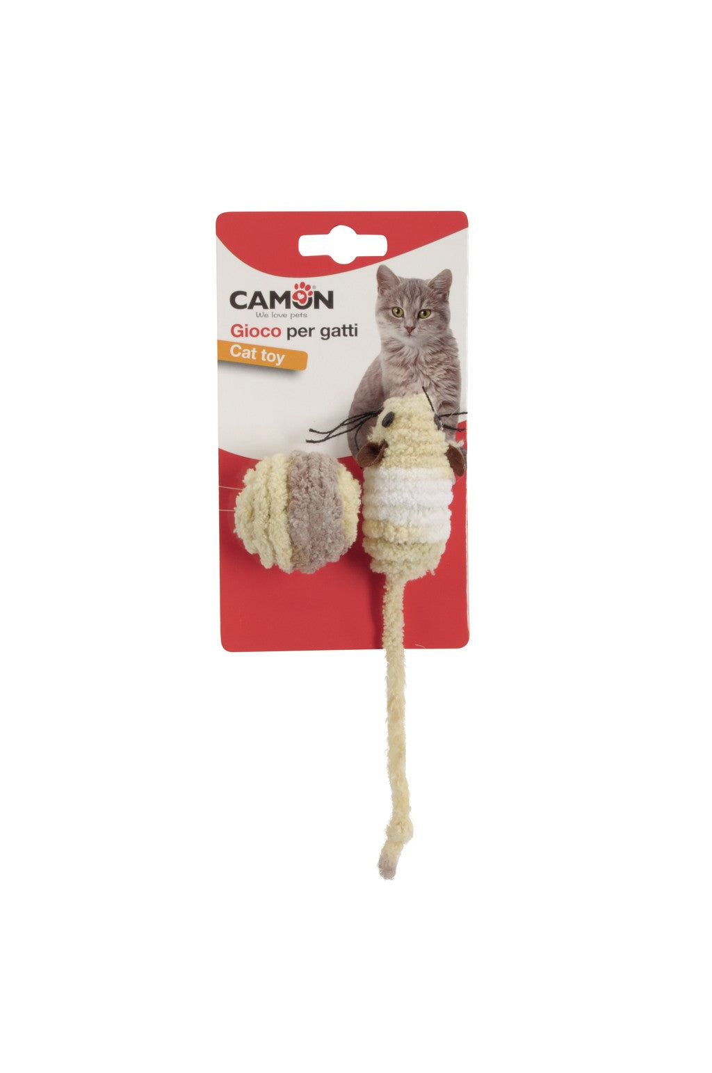 Camon Fabric Cat Toy-Ball and Mouse (2Pcs)