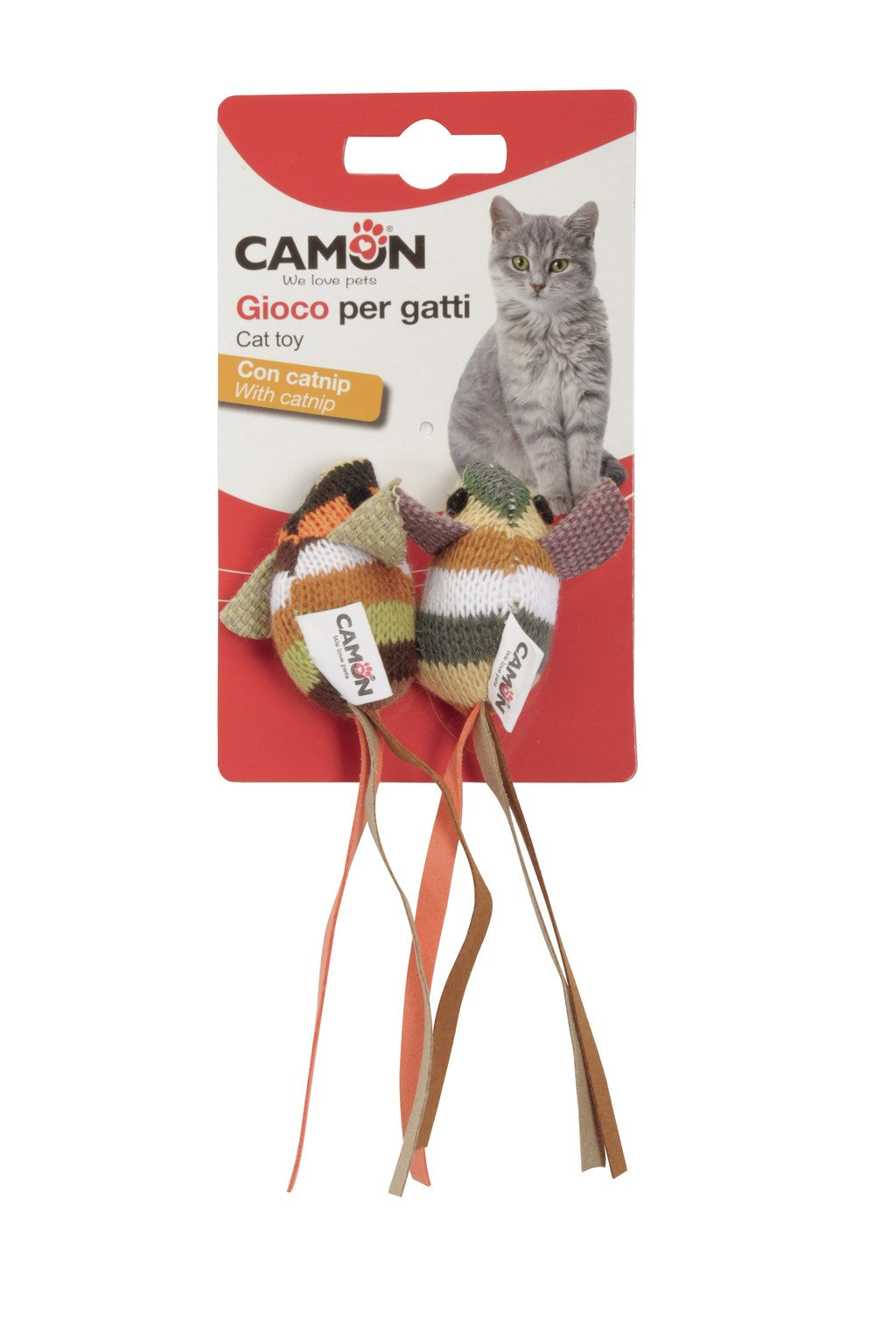 Camon Cat Toy - Mice Striped (2Pcs)