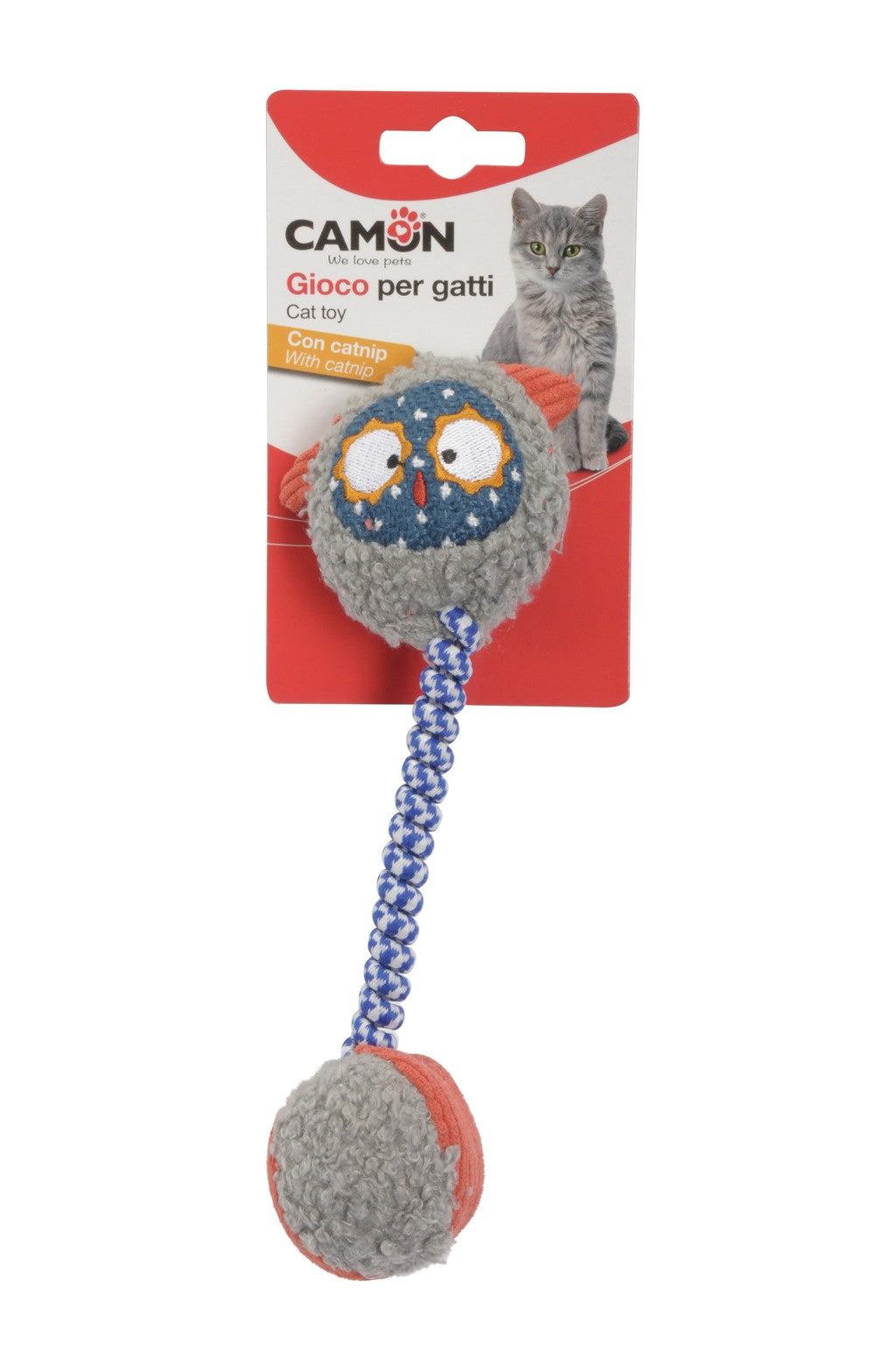 Camon Cat Toy with Catnip - Cat with Spring