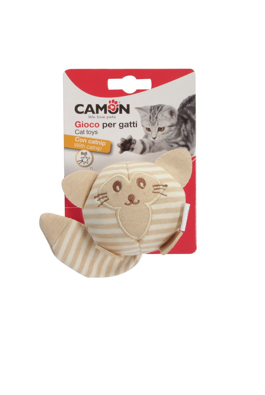 Camon Cat Toy - Cat, Mouse and Dog with Bells and Catnip